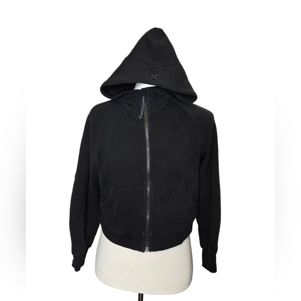 Lululemon Scuba Oversized Full Zip Hoodie Black S/XS Cotton Fleece Athleisure